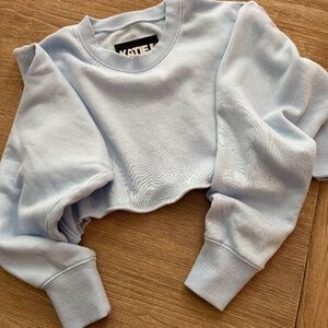 Katie J NYC Light Blue Cropped Sweatshirt Girl Size Medium